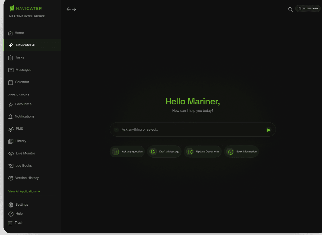 Navicater Suite — Maritime Intelligence dashboard