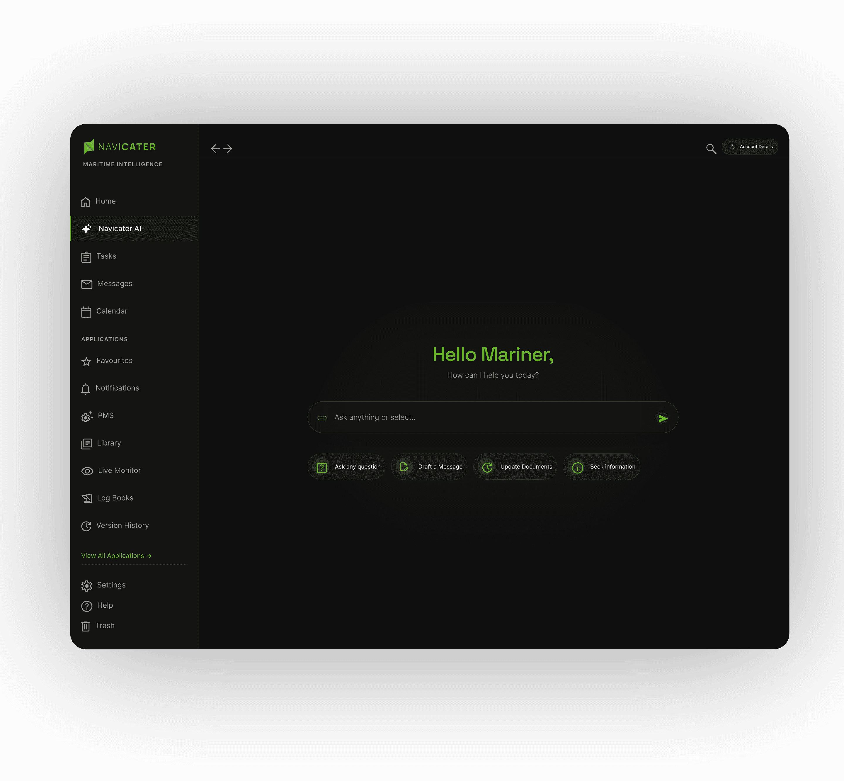 Navicater Suite — Maritime Intelligence dashboard